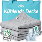 Ella Kühlende Decke Nebelgrau – Tencel Sommerdecke im Waffelgewebe