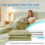 Das perfekte Paar für jede Gewichtsdecke von Ella Sleeps – Hellolivgrün