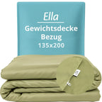 Ella Bezug für Gewichtsdecke Hellolivgrün 135x200 cm – Baumwollbezug