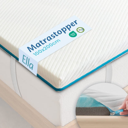 Ella Matrastopper 100x200cm met handige rits voor eenvoudig onderhoud en optimaal slaapcomfort.