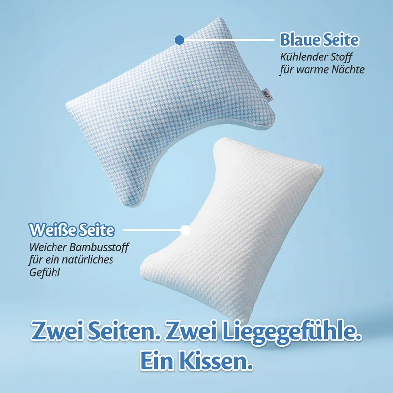 Zwei Seiten, zwei Liegegefühle – kühlende Bambus-Seite und weiche Memory-Schaum-Seite