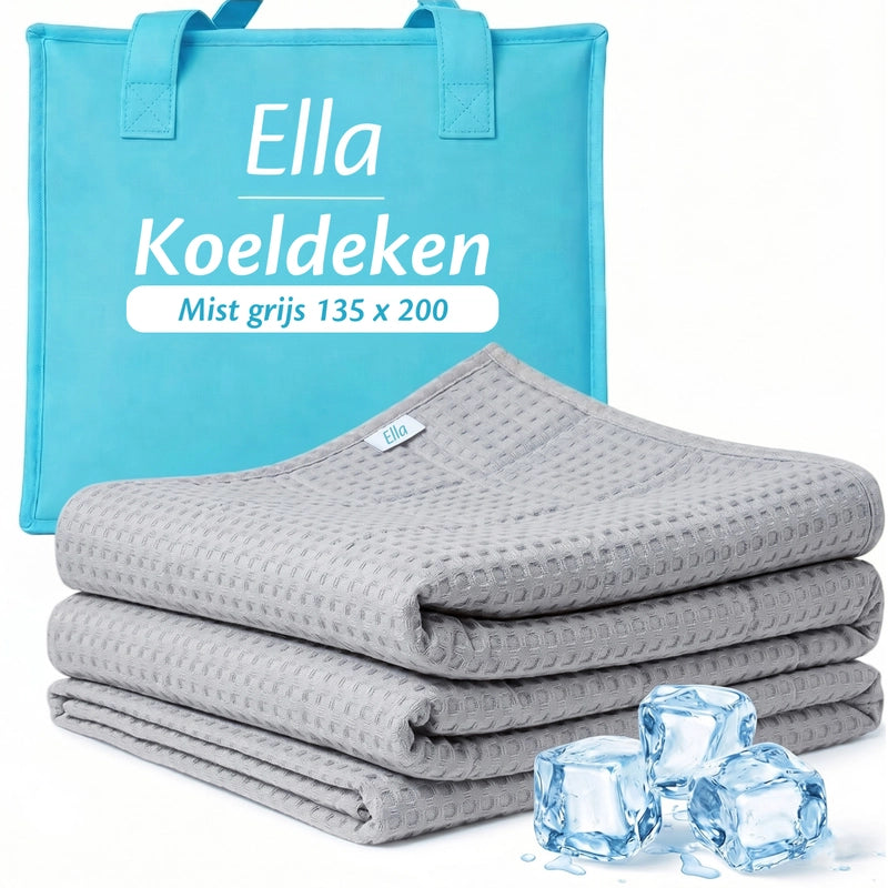 Ella Koeldeken mist grijs van 100 procent Bio TENCEL met verkoelend effect en wafelstructuur