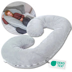 Een groot grijs zwangerschapskussen van het merk Ella Sleeps C - Shape Katoen.