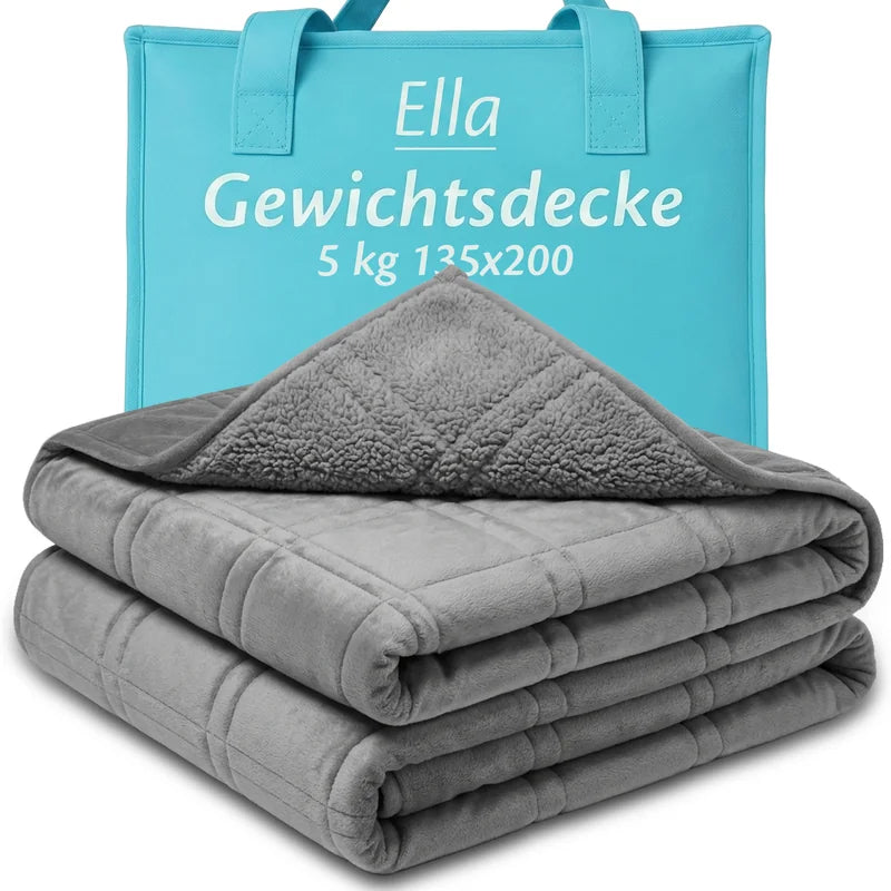 Ella Anti Stress Therapiedecke Sherpa 5 kg 135x200 cm – kuschelweiche Gewichtsdecke