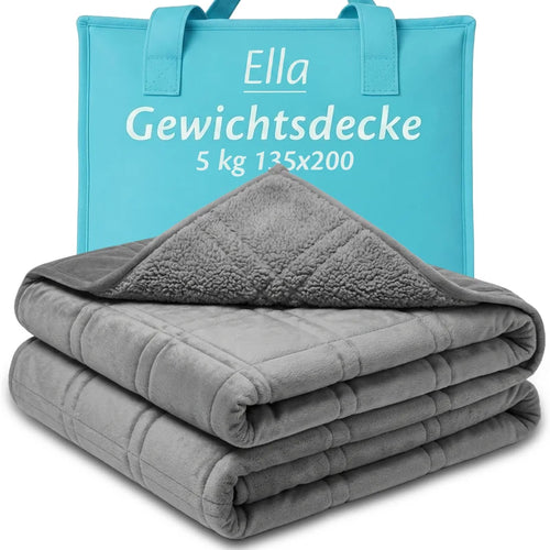 Ella Anti Stress Therapiedecke Sherpa 5 kg 135x200 cm – kuschelweiche Gewichtsdecke