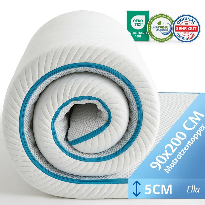 Ella Matratzentopper 5 cm 90x200 cm – Essential Comfort, Soft