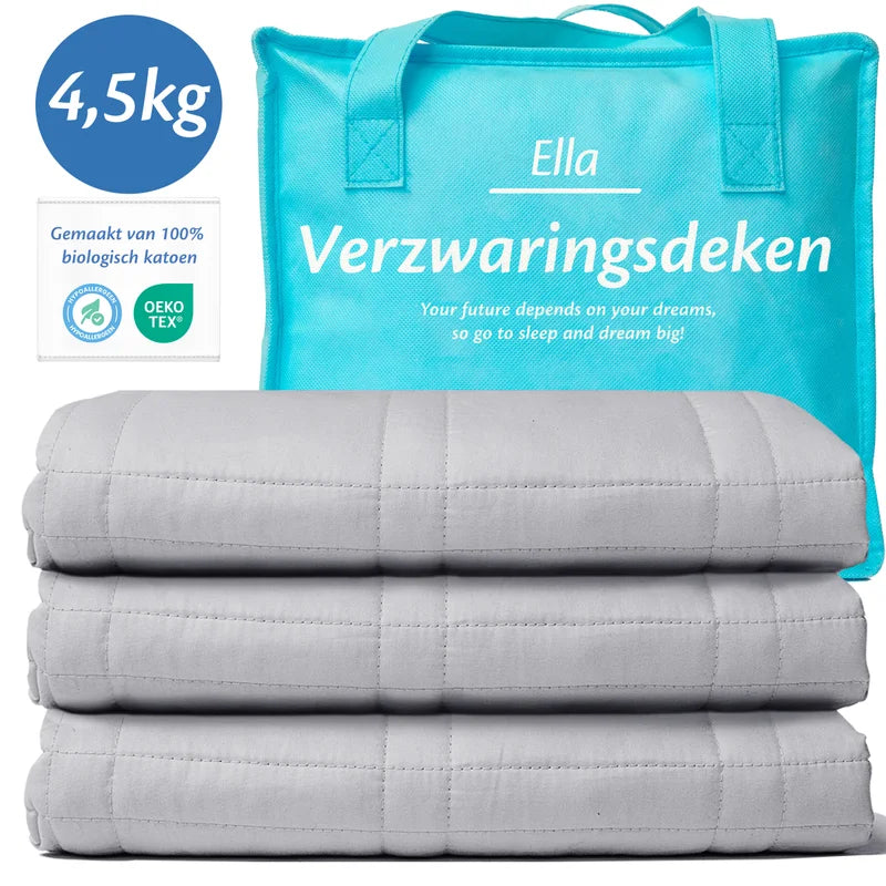 Kindvriendelijke Ella Verzwaringsdeken, perfect voor een rustige en gezellige slaapomgeving.