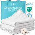 Ella Gewichtsdecke Weiß 5 kg 135x200 cm – Schwere Decke aus 100 % Baumwolle