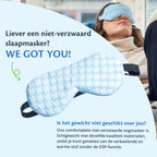Bequemes und leichtes Augenmaske von Ella Verzwaard, perfekt für eine gute Nachtruhe mit kühlenden und warmen Materialien.