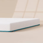 Close-up van de Ella Medium Matrastopper 7 cm met zichtbare Moon Foam comfortlaag en ademende hoes.